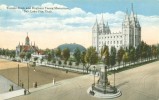 USA – United States – Temple Block And Brigham Young Monument, Salt Lake City, Utah Early 1900s Unused Postcard [P4305] - Salt Lake City