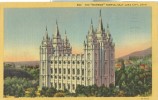 USA – United States – The Mormon Temple, Salt Lake City, 1957 Used Linen Postcard [P4315] - Salt Lake City