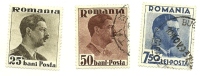 1935 - Romania 486/87 + 493 Effigie C698   ----- - Usati