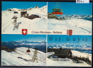 Crans - Montana - Bellalui ; Multivues, Restaurant, Téléphérique, Champs De Ski ; Grand Format (5501) - Crans-Montana