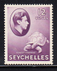 Seychelles MH Scott #132/SG #139 12c Giant Tortoise - George VI - Seychellen (...-1976)