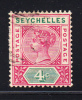 Seychelles Scott #4a/SG #2 Used 4c Victoria Die I - Seychellen (...-1976)
