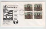 Canada FDC 18-9-1970 In A Block Of 4 GROUP OF 7 ARTISTS With Cachet - 1971-1980