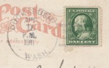 DPO Duckabush WA Washington, Jefferson County Closed Post Office Rf-2, 4-bar Postmark Cancel On Postcard - Postal History