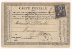 Carte Précurseur 1878 Type Sage ( Cachet  Beaumon Pour Le Mans ) - Vorläufer