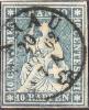 Heimat AG AARAU 1862-10-20 Vollstempel Zu#23G Strubel Weissrandig - Used Stamps