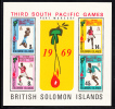 British Solomon Islands Scott #201a MH Souvenir Sheet 3rd South Pacific Games - Iles Salomon (...-1978)