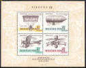 HUNGARY, 1967, “AEROFILA 67” International Airmail Exhibition, Budapest, Sept. 3-10; Souvenir Sheet Of 4; Mint - Airships