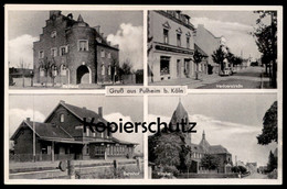 ALTE POSTKARTE GRUSS AUS PULHEIM BEI KÖLN BAHNHOF VENLOERSTRASSE PULHEIMER KONSUM E. GÜTTEN AMT STOMMELN Station Gare AK - Pulheim