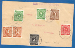 Deutschland; Alliierte Besetzung MiNr. 912, 913, 915, 925 Und 931; Briefstück Einschreiben 22.07.1946 - Storia Postale