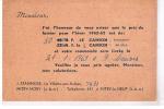 MITRY MORY - Carte J. STAMMOSE - Prix Du Fumier Pour L'hiver 1962.63 - Mitry Mory