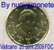 VATICANO VATICAN VATIKAN  20 CENT 2009 FDC DA DIVISIONALE - Vatican