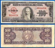 Cuba 100 Pesos 1954 Serie B Aguilera Caraibe Caribe Kuba Pesos Paypal Skrill Bitcoin OK! - Kuba