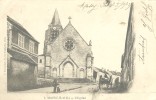 91.  MASSY.  L'EGLISE. CHARRETTE ATTELEE CONTENANT DES SACS.  ANIMATION. DOS NON DIVISE. 1902. - Massy