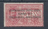 1917 REGNO POSTA AEREA ROMA TORINO MH * - RR8637 - Airmail