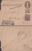 Br India King George V, Postal Stationery Envelope, Princely State Gwalior Overprint, Registered, Snake, Sun, Astronomy - Gwalior