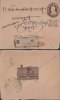 Br India King George V, Postal Stationery Envelope, Princely State Gwalior Overprint, Registered, Snake, Sun, Astronomy - Gwalior