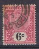 Sello CEYLON 6 Cts Rosa, Fechador COLOMBO, Yvert 129 º - Ceylon (...-1947)