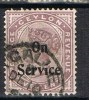 Sello Service CEYLON 5 Ctvs Violeta, Yvert 11 º - Ceylan (...-1947)