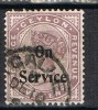 Sello Service CEYLON 5 Ctvs Violeta, Yvert 11 º - Ceylon (...-1947)