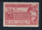 1907 SAN MARINO ESPRESSO 25 CENT MH * - RR8717 - Sellos De Urgencia