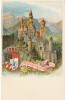 Neuschwanstein Castle,  On C1890s/1900s Vintage Embossed Postcard - Fuessen