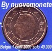 BELGIO BELGIQUE 1 CENT 2000 DA DIVISIONALE BU FDC RARITA´ SOLO 40.000 ESEMPLARI - Belgique