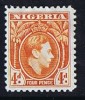 NIGERIA  George VI Definitive 4 D. Orange  SG 54 * Hinged - Nigeria (...-1960)