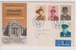 Airmail, Air Mail FDC 1974, Great Britain To Kenya Churchill Centenary, Famous People, - 1971-1980 Decimal Issues
