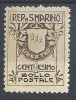1907 SAN MARINO STEMMA 1 CENT MH * - RR8762-2 - Ungebraucht