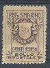 1910 SAN MARINO STEMMA 1 CENT MH * - RR8762-2 - Ungebraucht