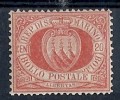 1877-90 SAN MARINO STEMMA 20 CENT LUSSO MH * - RR8763 - Unused Stamps