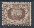 1892-94 SAN MARINO STEMMA 40 CENT MH * - RR8764 - Neufs