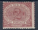 1894-99 SAN MARINO CIFRA 2 CENT MH * - RR8764-3 - Nuovi