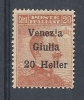 1919 VENEZIA GIULIA 20 H Varietà MH * - RR8775 - Venezia Giuliana