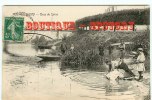 78 - MANTES LIMAY - Rare & Unique Sur D* - Laveuse Dans Le Bras De Seine - Lavandières & Enfants - Dos Scané - Limay