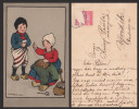 CHILDREN LITTLE GIRL BOY SEWING TROUSERS OLD POSTCARD - D10957 - Parkinson, Ethel