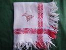 Serviette A The  Monogramma L J  34x34 Cm Franges Comprises-vintage Vieux Francais - Other & Unclassified