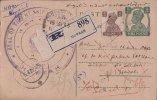 Br India King George VI, Postal Card, Registered, India As Per The Scan - 1936-47  George VI