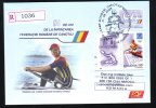 Canoe Rowing 2005 Registred Cover Stationery Oblit.concordante Stamps + Labels Rare! Romania. - Canoë