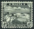 Malta #63 Mint Hinged 4p Black Valletta Harbor From 1915 - Malta (...-1964)