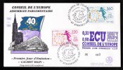 ECU CONSEIL DE L´EUROPE CACHET MAIN FRANCE LIMITED EDITION COUNCIL OF EUROPE - Cartas & Documentos