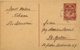 PK  KK.Oesterr.Post  Schaan - St.Gallen   (blauer Stempel)       1919 - Postwaardestukken