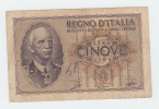 ITALY 5 Lire 1940 P 28 - Italië– 5 Lire