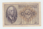 ITALY 5 Lire 1940 P 28 - Italië– 5 Lire