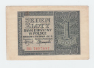 Poland 1 Zloty 1941 VF+ Banknote German Occ. WWII Pick 9 - Polonia