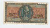 Greece 5000 5,000 Drachmai 1943 XF - AUNC CRISP Banknote P 122 - Grecia