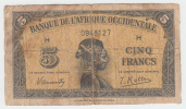 French West Africa 5 Francs 1942 VG Banknote P 28a 28 A - Andere - Afrika