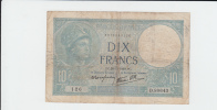 FRANCE 10 FRANCS 1940 G-VG P 84 - 10 F 1916-1942 ''Minerve''