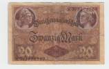 Germany 20 Mark 1914 ""F+""  Banknote 7 Digit P 48b 48 B - Administration De La Dette